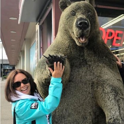 Maria Bohrer with bear